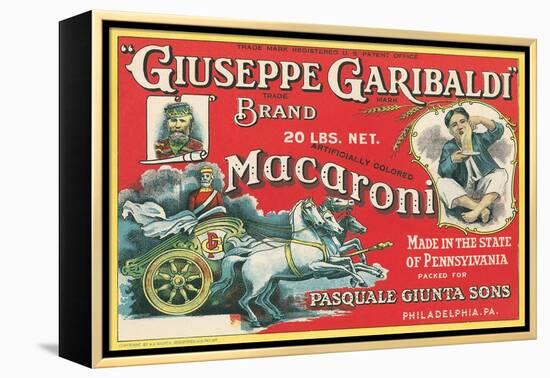 Giuseppe Garibaldi Macaroni Label-null-Framed Stretched Canvas