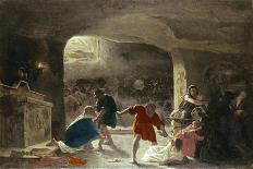 The Slaughter of the First Christians in the Catacombs-Giuseppe Mancinelli-Framed Giclee Print