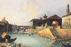 Ponte Vecchio and Tiratoio on the Arno River in Florence-Giuseppe Moricci-Framed Giclee Print