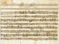 Handwritten Sheet Music for the Sonata Prima for Violin and Bass, Allegro Assai-Giuseppe Tartini-Giclee Print