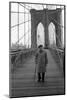 Giuseppe Ungaretti Walking on the Walkway of the Brooklyn Bridge-Mario de Biasi-Mounted Photographic Print