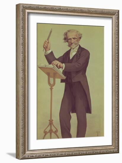 Giuseppe Verdi (Cartoon)-James Tissot-Framed Giclee Print