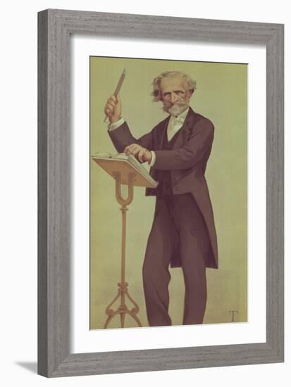 Giuseppe Verdi (Cartoon)-James Tissot-Framed Giclee Print