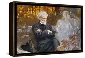 Giuseppe Verdi Composing-L. Balestrieri-Framed Stretched Canvas