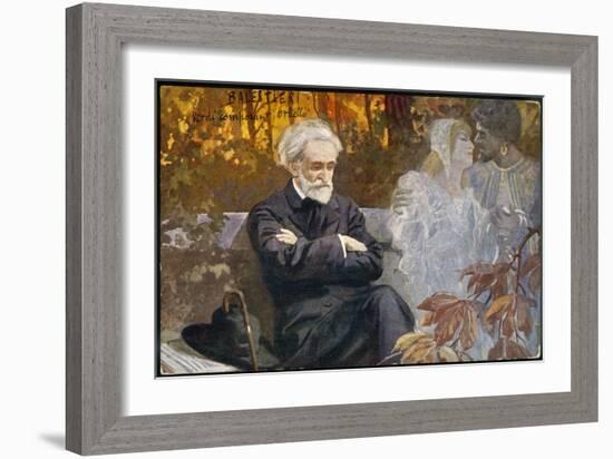 Giuseppe Verdi Composing-L. Balestrieri-Framed Art Print