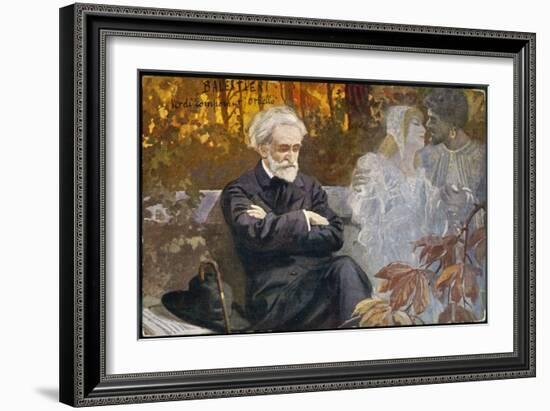 Giuseppe Verdi Composing-L. Balestrieri-Framed Art Print