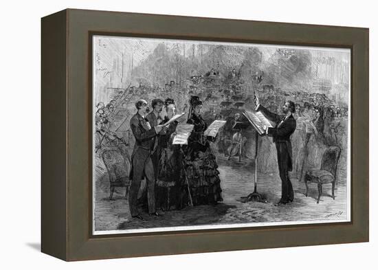 Giuseppe Verdi conducting the 'Messa da Requiem' at the Paris Opéra-Comique in 1874-Italian School-Framed Premier Image Canvas