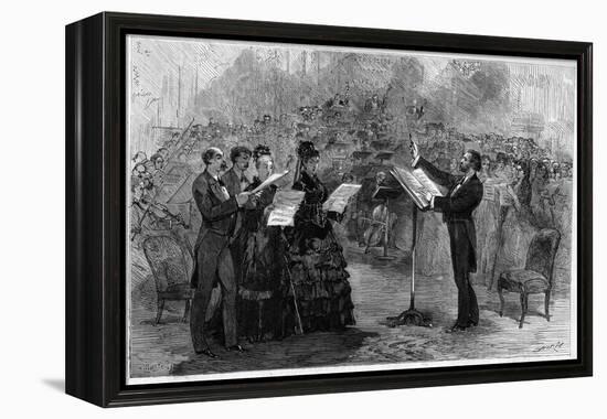 Giuseppe Verdi conducting the 'Messa da Requiem' at the Paris Opéra-Comique in 1874-Italian School-Framed Premier Image Canvas