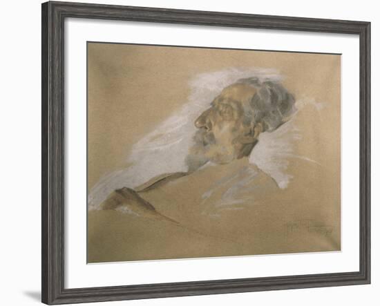 Giuseppe Verdi on His Deathbed-Adolfo Hohenstein-Framed Giclee Print