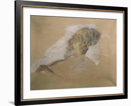 Giuseppe Verdi on His Deathbed-Adolfo Hohenstein-Framed Giclee Print