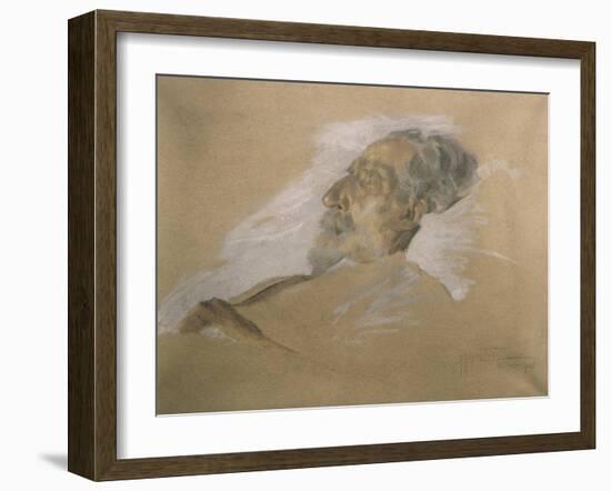 Giuseppe Verdi on His Deathbed-Adolfo Hohenstein-Framed Giclee Print