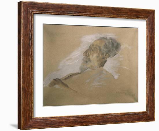 Giuseppe Verdi on His Deathbed-Adolfo Hohenstein-Framed Giclee Print