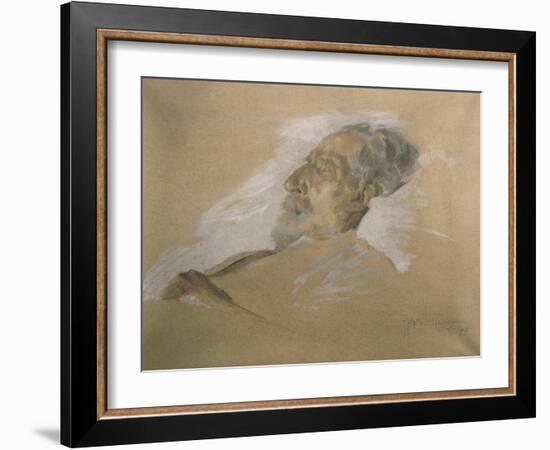 Giuseppe Verdi on His Deathbed-Adolfo Hohenstein-Framed Giclee Print