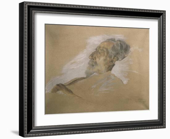 Giuseppe Verdi on His Deathbed-Adolfo Hohenstein-Framed Giclee Print