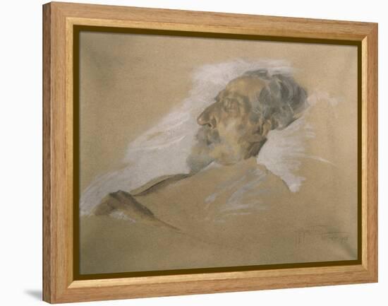 Giuseppe Verdi on His Deathbed-Adolfo Hohenstein-Framed Premier Image Canvas