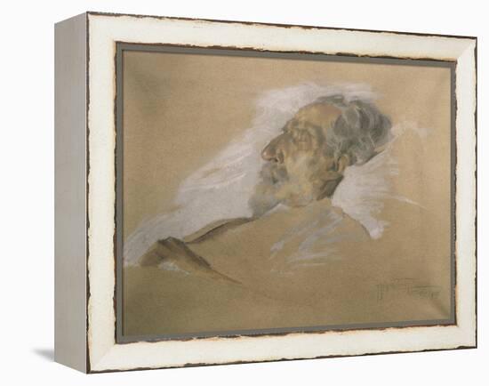 Giuseppe Verdi on His Deathbed-Adolfo Hohenstein-Framed Premier Image Canvas