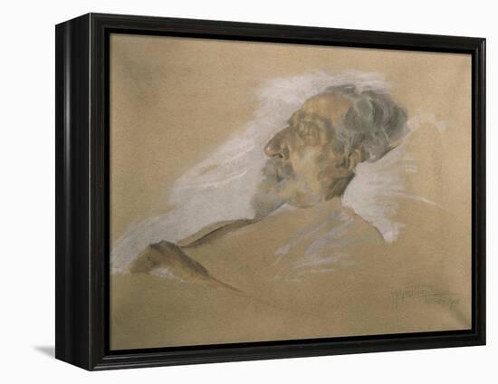 Giuseppe Verdi on His Deathbed-Adolfo Hohenstein-Framed Premier Image Canvas