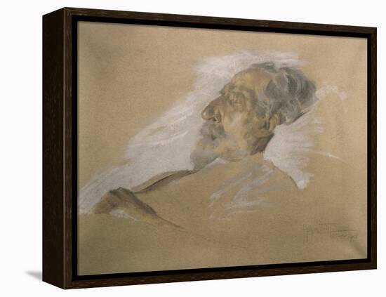 Giuseppe Verdi on His Deathbed-Adolfo Hohenstein-Framed Premier Image Canvas