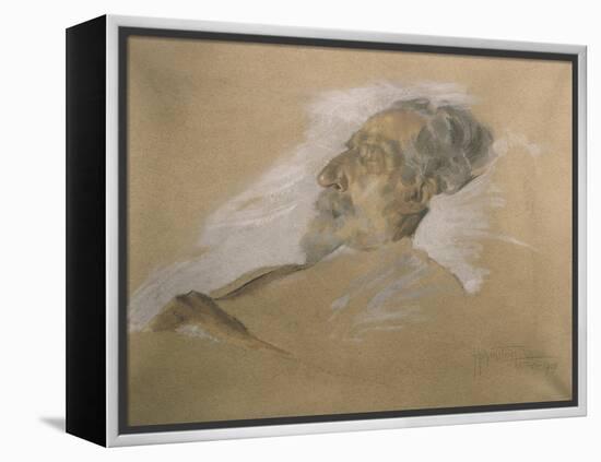 Giuseppe Verdi on His Deathbed-Adolfo Hohenstein-Framed Premier Image Canvas