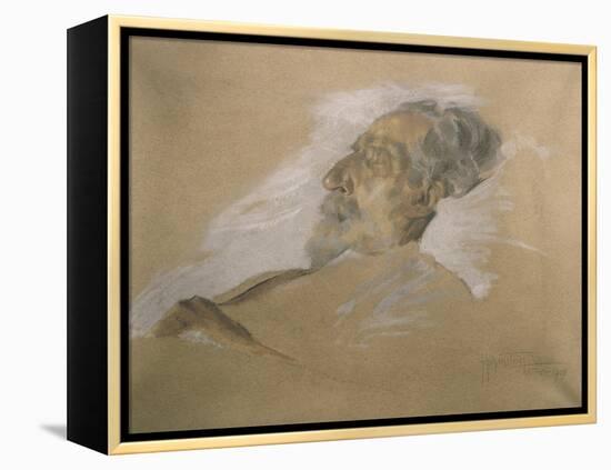 Giuseppe Verdi on His Deathbed-Adolfo Hohenstein-Framed Premier Image Canvas