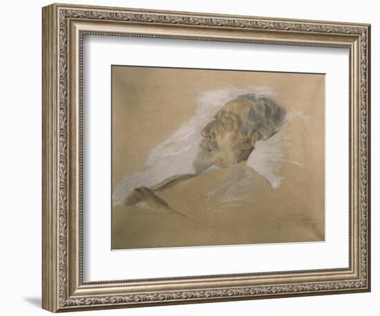 Giuseppe Verdi on His Deathbed-Adolfo Hohenstein-Framed Giclee Print