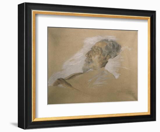 Giuseppe Verdi on His Deathbed-Adolfo Hohenstein-Framed Giclee Print