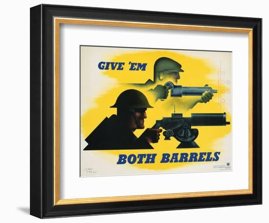 Give 'Em Both Barrels Poster-Jean Carlu-Framed Giclee Print