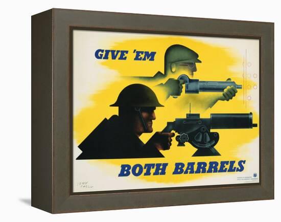 Give 'Em Both Barrels Poster-Jean Carlu-Framed Premier Image Canvas