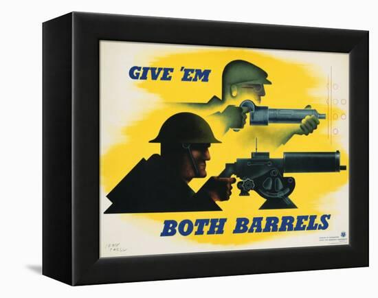 Give 'Em Both Barrels Poster-Jean Carlu-Framed Premier Image Canvas