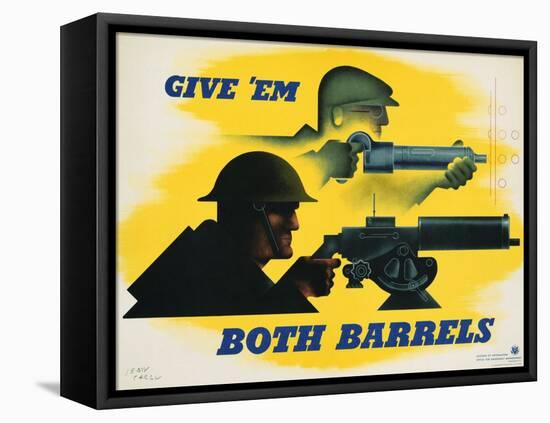 Give 'Em Both Barrels Poster-Jean Carlu-Framed Premier Image Canvas