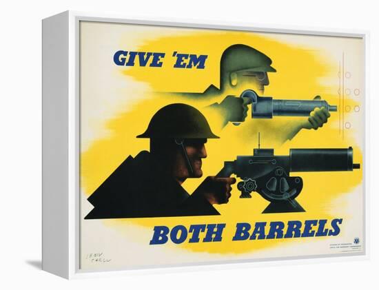 Give 'Em Both Barrels Poster-Jean Carlu-Framed Premier Image Canvas