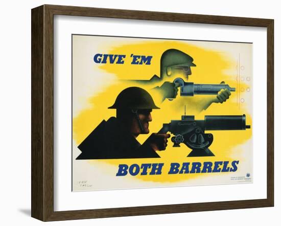 Give 'Em Both Barrels Poster-Jean Carlu-Framed Giclee Print