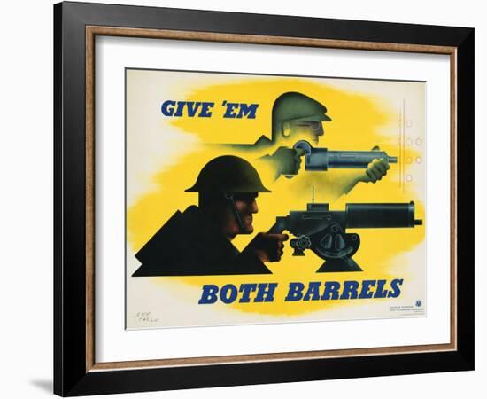 Give 'Em Both Barrels Poster-Jean Carlu-Framed Giclee Print