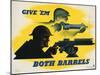 Give 'Em Both Barrels Poster-Jean Carlu-Mounted Giclee Print