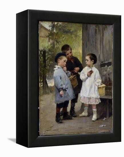 Give Me a Bite, 1883-Jules Jean Geoffroy-Framed Premier Image Canvas