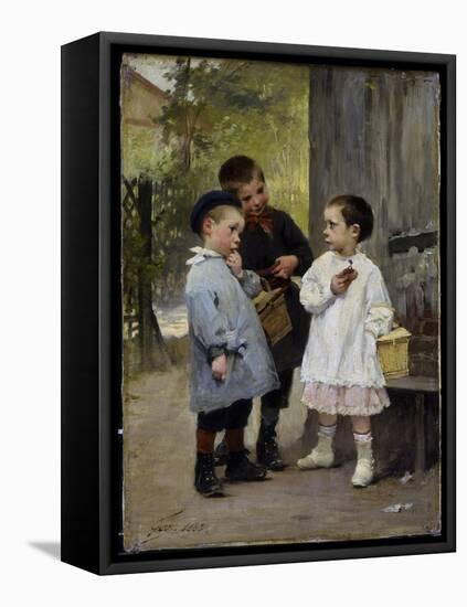 Give Me a Bite, 1883-Jules Jean Geoffroy-Framed Premier Image Canvas