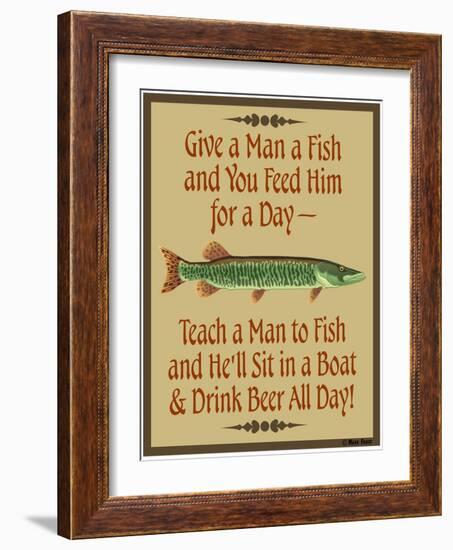 Give Teach Fish Beer-Mark Frost-Framed Giclee Print