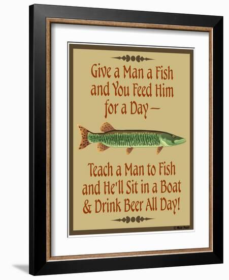 Give Teach Fish Beer-Mark Frost-Framed Giclee Print