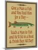 Give Teach Fish Beer-Mark Frost-Mounted Giclee Print