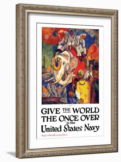 Give the World the Once Over in the United States Navy , c.1919-James Henry Daugherty-Framed Art Print