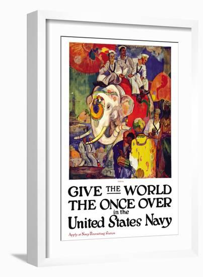 Give the World the Once Over in the United States Navy , c.1919-James Henry Daugherty-Framed Art Print