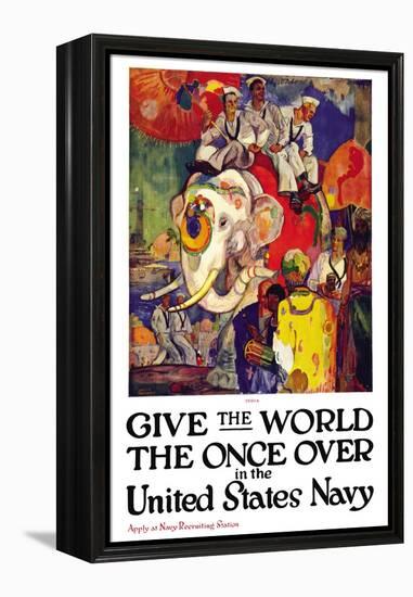 Give the World the Once Over in the United States Navy , c.1919-James Henry Daugherty-Framed Stretched Canvas