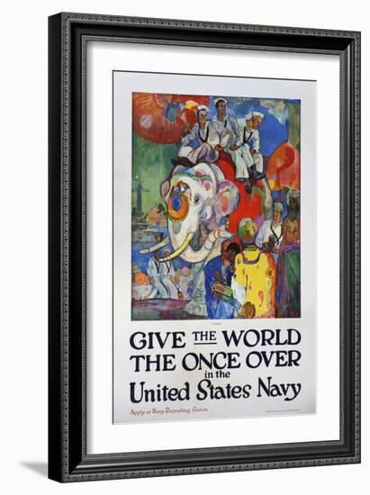 Give the World the Once over in the United States Navy Poster-James H. Daugherty-Framed Premium Giclee Print