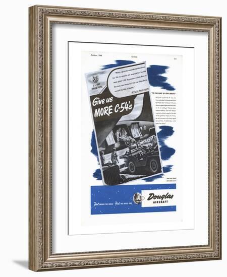 Give Us More C-54s Douglas Ad-null-Framed Art Print