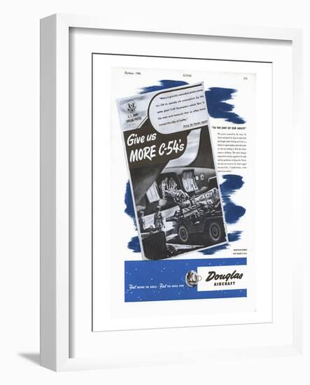 Give Us More C-54s Douglas Ad-null-Framed Art Print