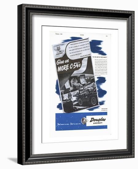 Give Us More C-54s Douglas Ad-null-Framed Art Print