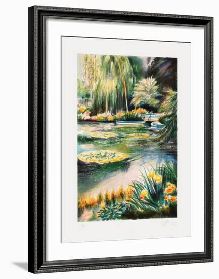 Giverny, les nymphéas sur la rivière II-Rolf Rafflewski-Framed Limited Edition