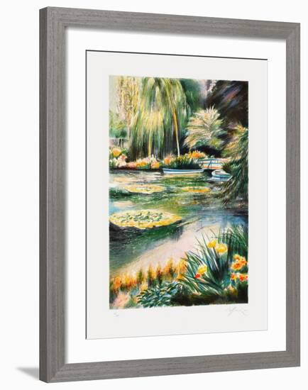 Giverny, les nymphéas sur la rivière II-Rolf Rafflewski-Framed Limited Edition