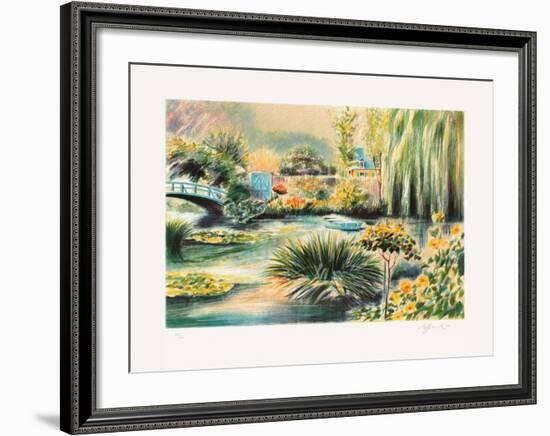 Giverny, une barque sur l'eau II-Rolf Rafflewski-Framed Limited Edition