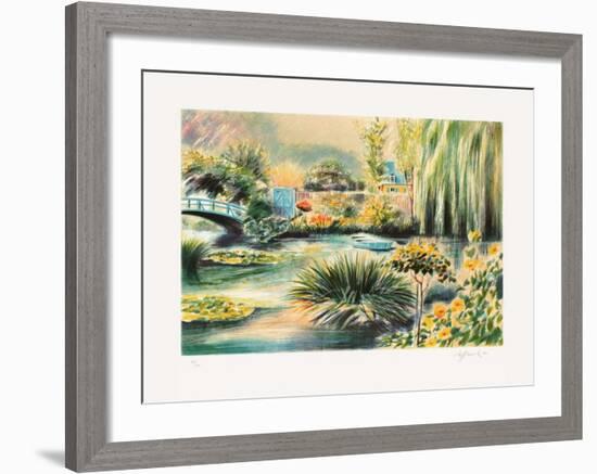 Giverny, une barque sur l'eau II-Rolf Rafflewski-Framed Limited Edition